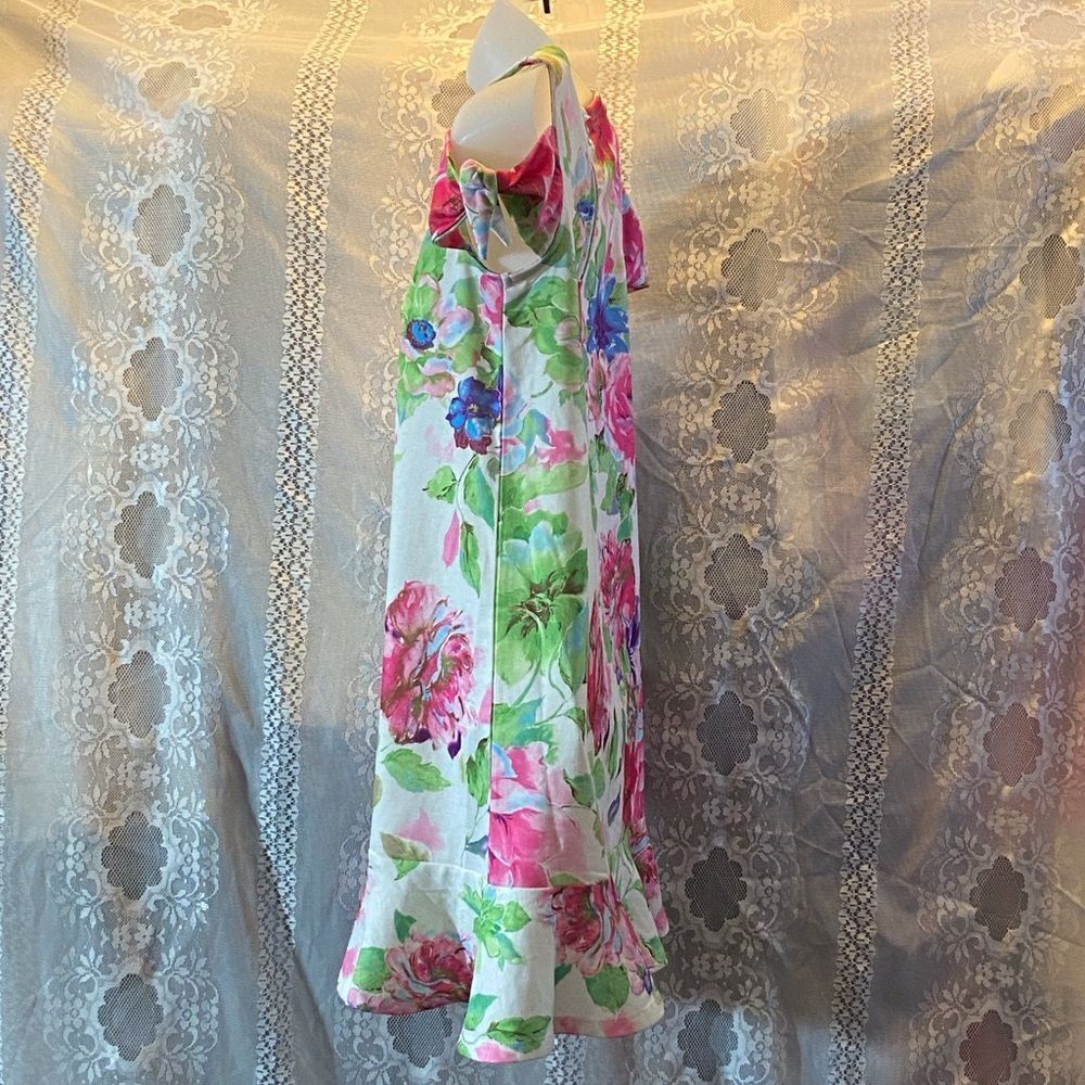 🥰kidpik Floral Casual Dress with Pink and Green Size XL 14 - Picture 3 of 7
